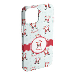 Santa Clause Making Snow Angels iPhone Case - Plastic - iPhone 15 Plus (Personalized)