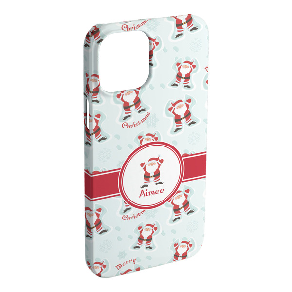 Custom Santa Clause Making Snow Angels iPhone Case - Plastic - iPhone 15 Plus (Personalized)