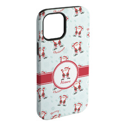Santa Clause Making Snow Angels iPhone Case - Rubber Lined - iPhone 15 Plus (Personalized)