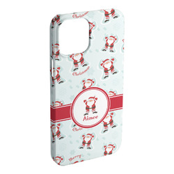 Santa Clause Making Snow Angels iPhone Case - Plastic - iPhone 15 Pro Max (Personalized)