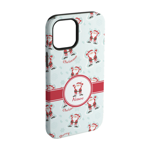 Custom Santa Clause Making Snow Angels iPhone Case - Rubber Lined - iPhone 15 Pro (Personalized)