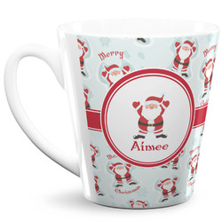 Santa Clause Making Snow Angels 12 Oz Latte Mug (Personalized)