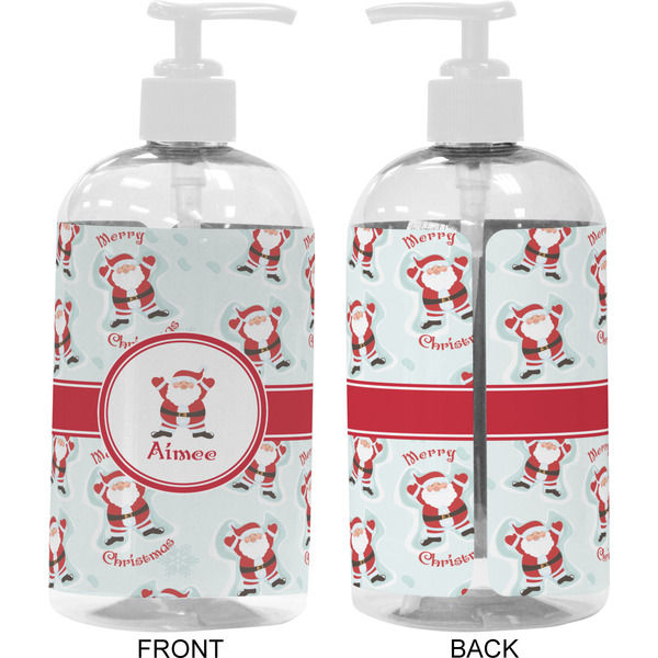 Santa Clause making snow angels 16 oz Plastic Liquid Dispenser- Approval- White