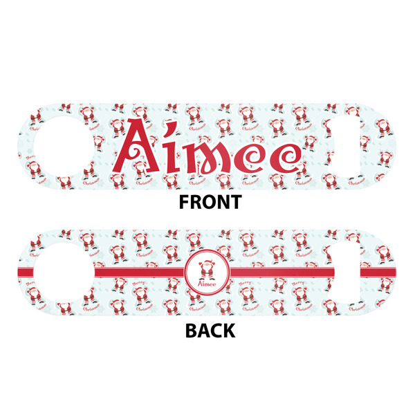 Santa Clause making snow angels Bar Bottle Opener - White - Approval