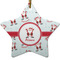 Santa Clause making snow angels Ceramic Flat Ornament - Star (Front)