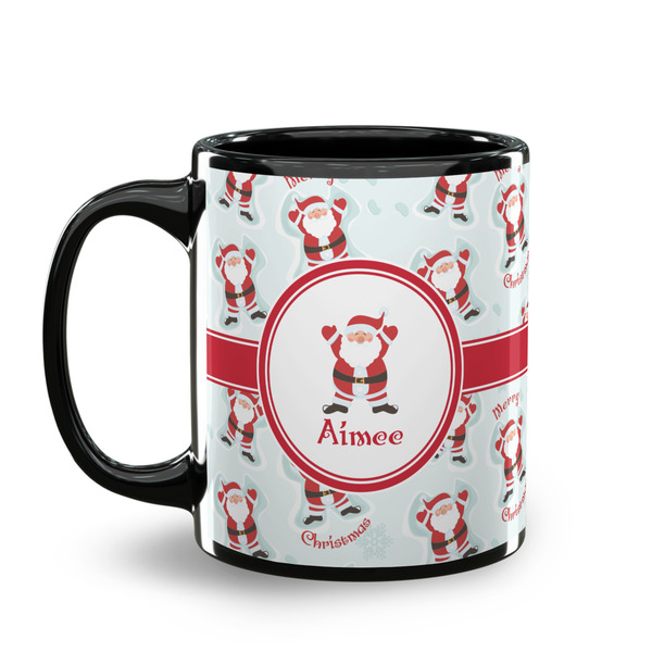 Santa Clause making snow angels Coffee Mug - 11 oz - Black