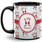 Santa Clause making snow angels Coffee Mug - 11 oz - Full- Black