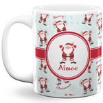 Santa Clause Making Snow Angels 11 Oz Coffee Mug - White (Personalized)