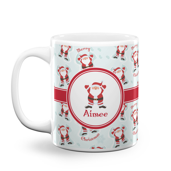 Custom Santa Clause Making Snow Angels Coffee Mug (Personalized)
