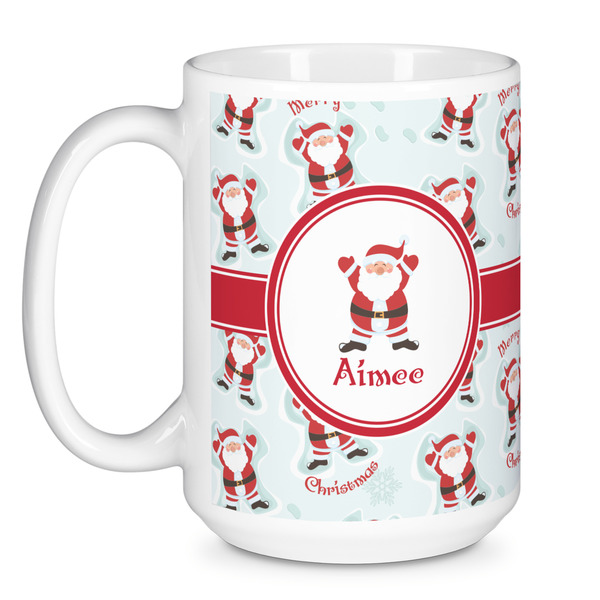 Santa Clause making snow angels Coffee Mug - 15 oz - White