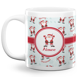 Santa Clause Making Snow Angels 20 Oz Coffee Mug - White (Personalized)