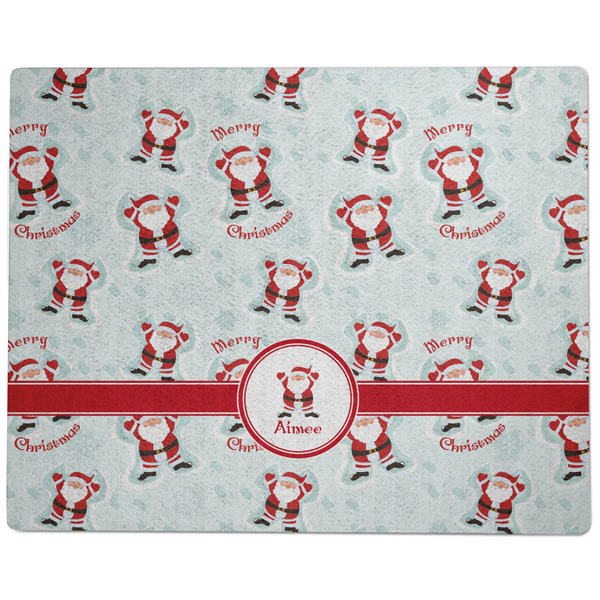 Santa Clause making snow angels Dog Food Mat - Large without Bowls