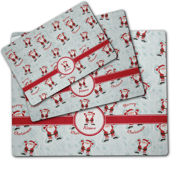 Santa Clause making snow angels Dog Food Mat - MAIN (sm, med, lrg)