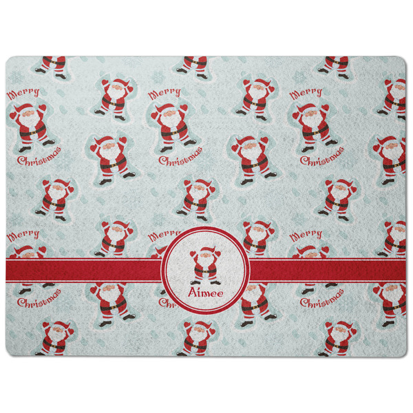 Santa Clause making snow angels Dog Food Mat - Medium without bowls