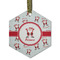 Santa Clause making snow angels Frosted Glass Ornament - Hexagon