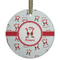 Santa Clause making snow angels Frosted Glass Ornament - Round