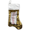 Santa Clause making snow angels Gold Sequin Stocking - Front