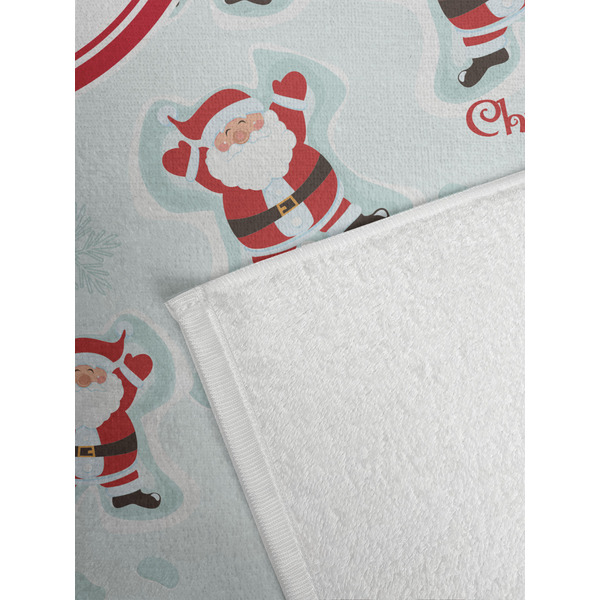 Santa Clause making snow angels Golf Towel - Detail