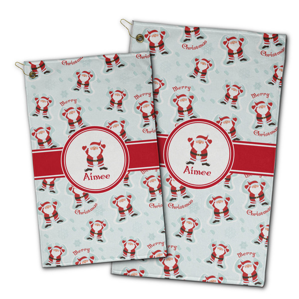 Santa Clause making snow angels Golf Towel - PARENT (small and large)