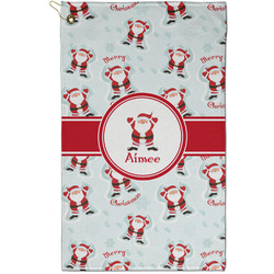 Santa Clause Making Snow Angels Golf Towel - Poly-Cotton Blend - Small w/ Name or Text