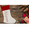 Santa Clause making snow angels Linen Stocking w/Red Cuff - Flat Lay (LIFESTYLE)