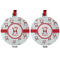 Santa Clause making snow angels Metal Ball Ornament - Front and Back