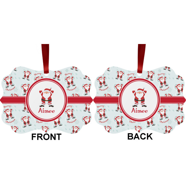 Santa Clause making snow angels Metal Benilux Ornament - Front and Back (APPROVAL)