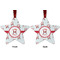 Santa Clause making snow angels Metal Star Ornament - Front and Back