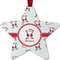 Santa Clause making snow angels Metal Star Ornament - Front