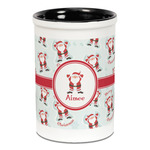 Santa Clause Making Snow Angels Ceramic Pencil Holders - Black