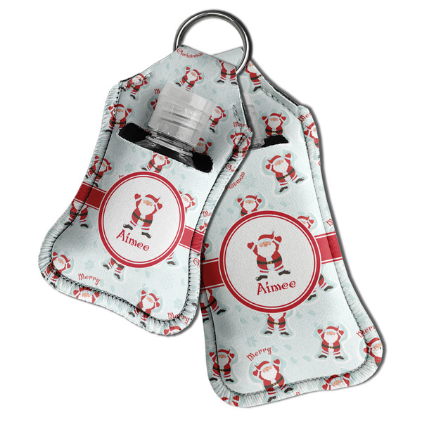 Santa Clause making snow angels Sanitizer Holder Keychain - Both in Case (PARENT)