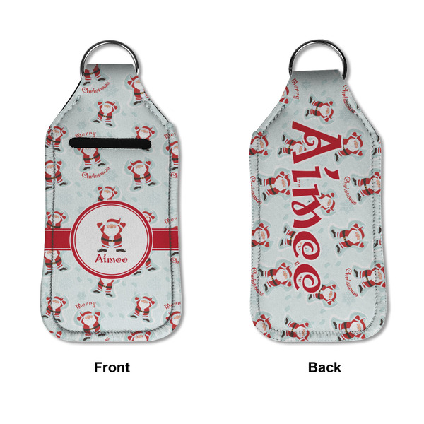 Santa Clause making snow angels Sanitizer Holder Keychain - Large APPROVAL (Flat)