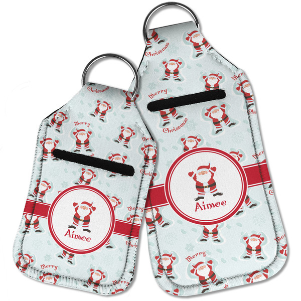 Santa Clause making snow angels Sanitizer Holder Keychain - Parent Main