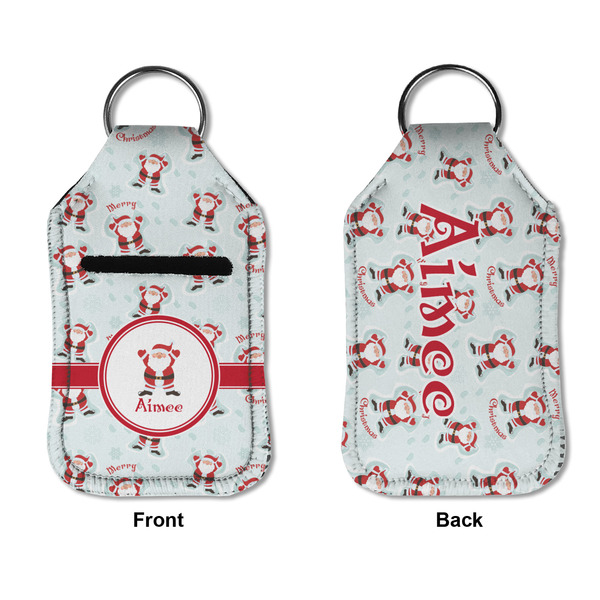 Santa Clause making snow angels Sanitizer Holder Keychain - Small APPROVAL (Flat)