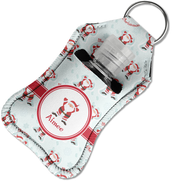 Santa Clause making snow angels Sanitizer Holder Keychain - Small in Case