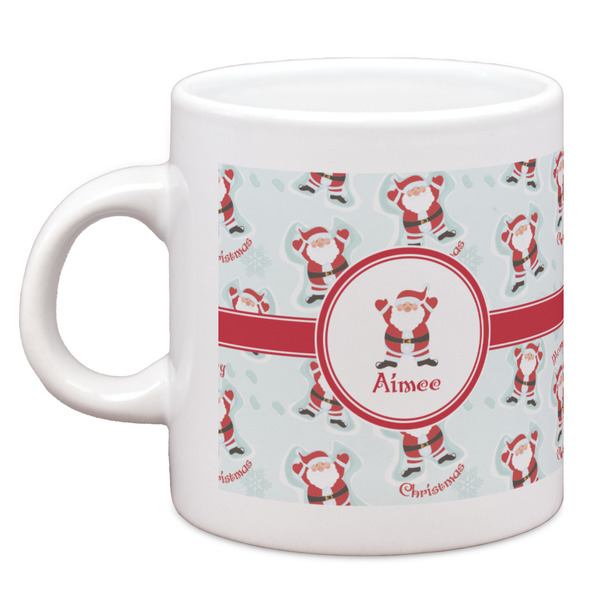 Custom Santa Clause Making Snow Angels Espresso Cup (Personalized)