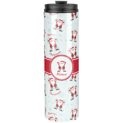 Santa Clause Making Snow Angels Stainless Steel Skinny Tumbler - 20 oz (Personalized)