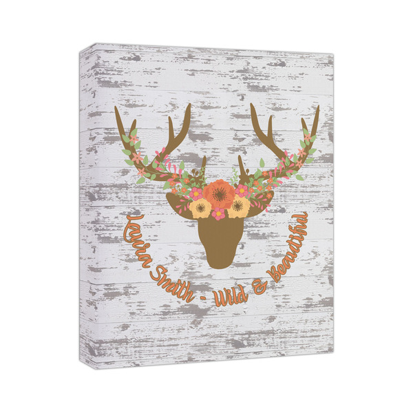 Custom Floral Antler Canvas Print (Personalized)