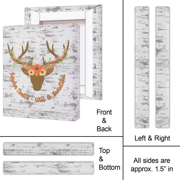 Floral Antler 11x14 - Canvas Print - Approval