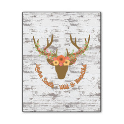 Floral Antler Wood Print - 11x14 (Personalized)