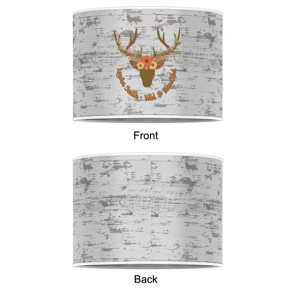 Floral Antler 12" Drum Lampshade - APPROVAL (Poly Film)