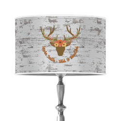 Floral Antler 12" Drum Lamp Shade - Poly-film (Personalized)
