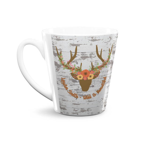 Floral Antler 12 Oz Latte Mug - Front