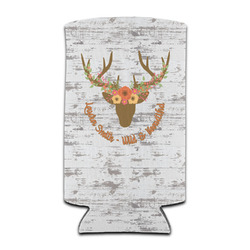 Floral Antler Can Cooler (tall 12 oz) (Personalized)