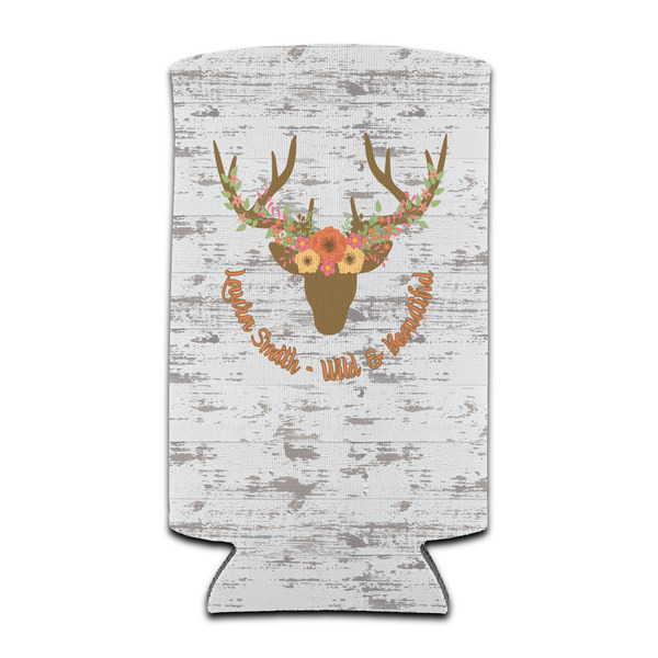 Custom Floral Antler Can Cooler (tall 12 oz) (Personalized)