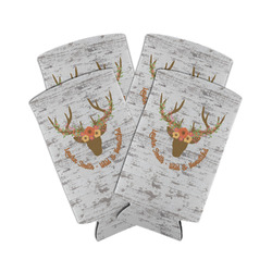 Floral Antler Can Cooler (tall 12 oz) - Set of 4 (Personalized)