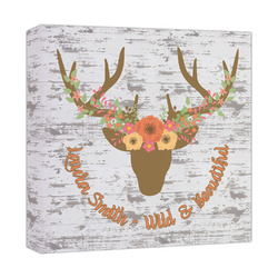 Floral Antler Canvas Print - 12x12 (Personalized)