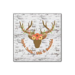 Floral Antler Wood Print - 12x12 (Personalized)