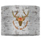 Floral Antler 16" Drum Lampshade - FRONT (Fabric)