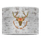 Floral Antler 16" Drum Lampshade - FRONT (Poly Film)